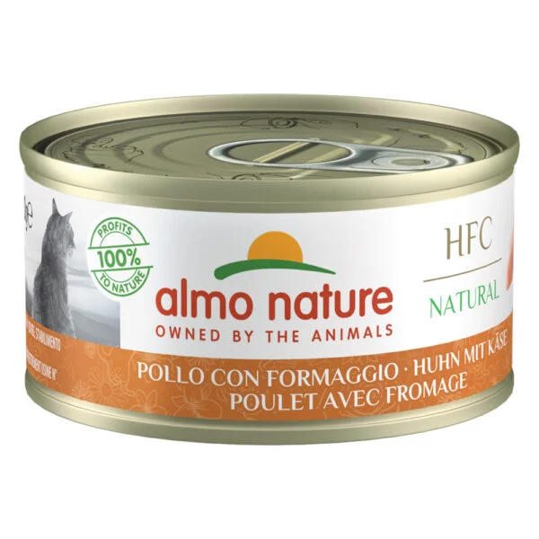 Almo Nature HFC Natural 24 x 70 g výhodné balení - kuře a sýr