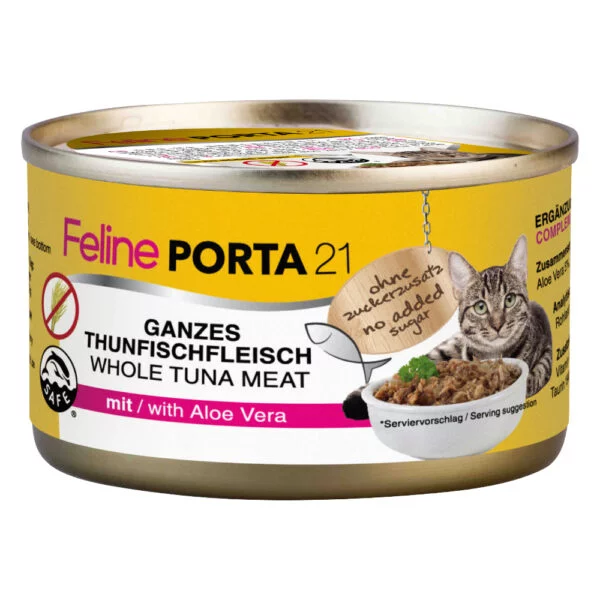 Feline Porta 21 Krmivo pro kočky 6 x 90 g - Tuňák s aloe