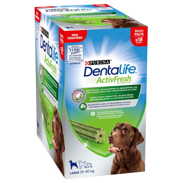 Purina Dentalife pamlsky 3 x balení - 2 + 1 zdarma - Dentalife Active Fresh pro velké psy 3 x 18 kusů