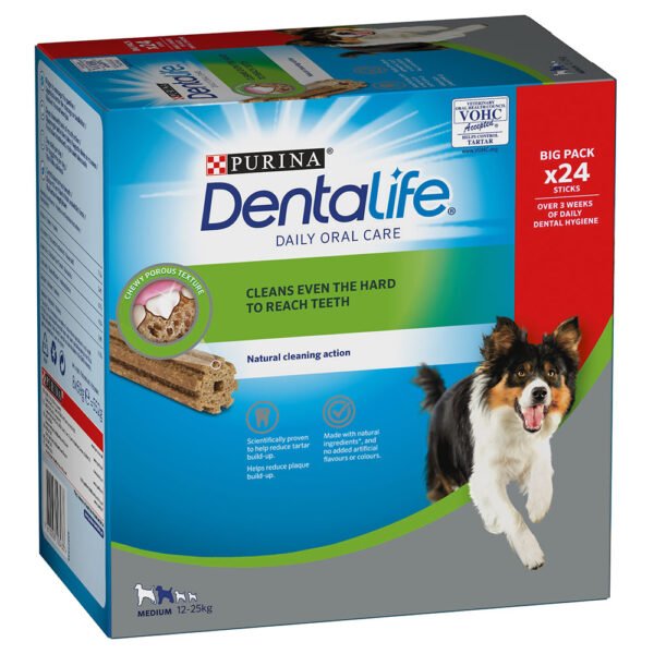 Purina Dentalife pamlsky 3 x balení - 2 + 1 zdarma - Dentalife pro středně velké psy (12-25 kg) 3 x 24 tyčinek