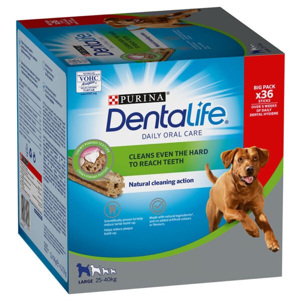 Purina Dentalife pamlsky 3 x balení - 2 + 1 zdarma - Dentalife pro velké psy (25-40 kg) 3 x  36 tyčinek