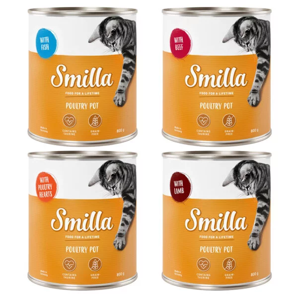 Smilla drůbeží konzerva 24 x 800 g - mix 4 druhy - drůbeží s drůbežími srdíčky