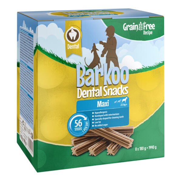 Výhodné balení Barkoo Dental Snacks 28 nebo 56 kusů – receptura bez obilovin - pro velké psy 56 ks (1