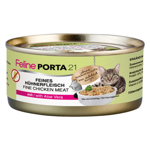 Feline Porta 21 krmivo pro kočky 6 x 156 g - Kuřecí maso s aloe