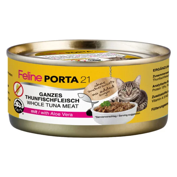 Feline Porta 21 krmivo pro kočky 6 x 156 g - Tuňák s aloe