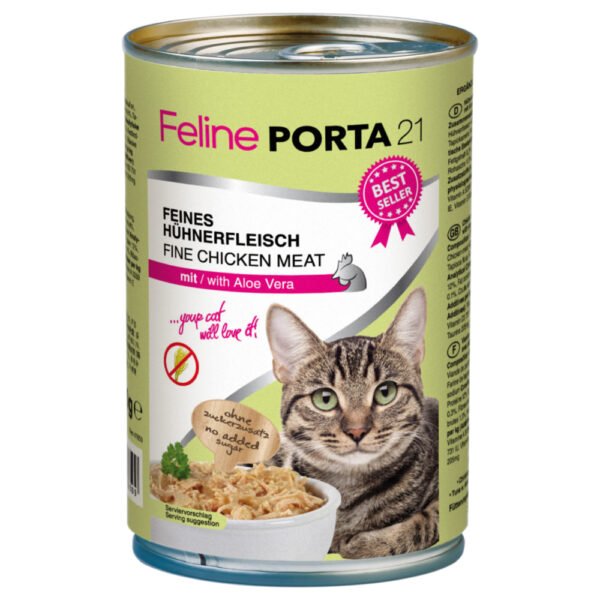 Feline Porta 21 pro kočky 6 x 400 g - Kuřecí maso s aloe