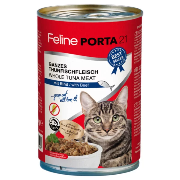 Feline Porta 21 pro kočky 6 x 400 g - Tuňák s hovězím