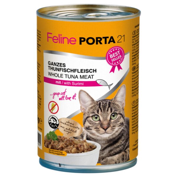 Feline Porta 21 pro kočky 6 x 400 g - Tuňák se surimi
