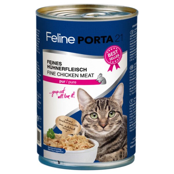 Feline Porta 21 pro kočky 6 x 400 g - Čisté kuřecí maso