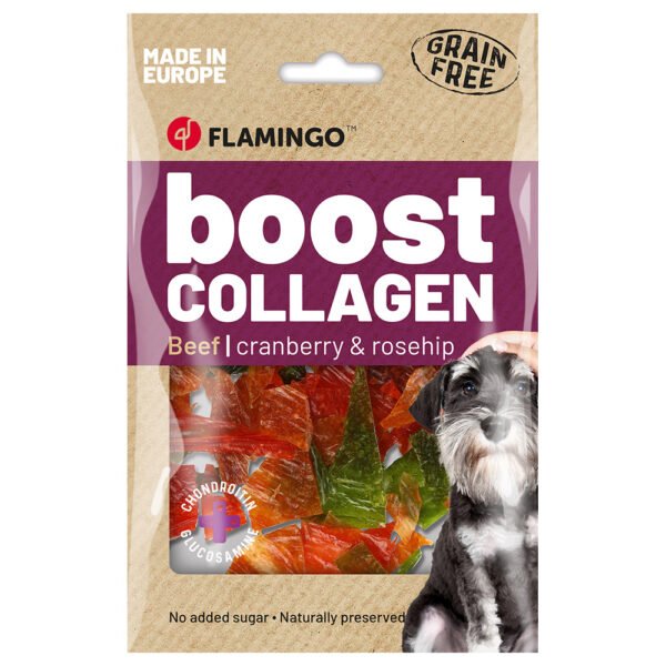 Flamingo Boost Collagen Chips s hovězím - Výhodné balení: 3 x 60 g