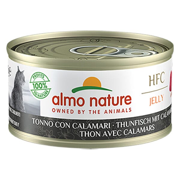 Almo Nature HFC Natural 24 x 70 g výhodné balení - tuňák s kalamáry v želé